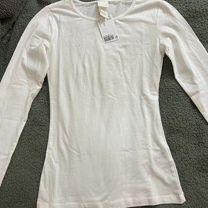 H&M Long sleeve, Knit Top, Size XS, White, NWT
